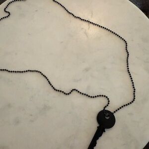 Black Key Pendant Necklace